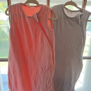 Two KYTE Baby 1.0 tog sleep sacks 0-6 months - peach and storm